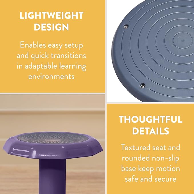 Wobble Stool, 18", Flexible Seating, Eggplant