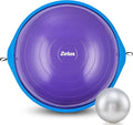 ZELUS 25in. Balance Ball | 660lb Inflatable Half Exercise Ball Wobble Board Balance Trainer w Nonslip Base | Half Yoga Ball Strength Training Equipment w 2 Bands, Pump, Extra Ball Included