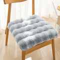 Square Faux Fur Seat Cushion, Faux Rabbit Fleece Chair Pad, Winter Thick Plush Cushions for Dining Chairs, Comfy Lazy Sofa Office Floor Pillow, Cute Bedroom Decor(Blue,2pc/17.7×17.7inches)