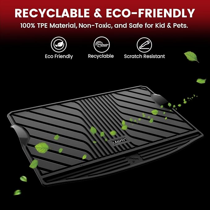 LASFIT Cargo Mat for Subaru Impreza & Crosstrek 2026 2025 2024, All Weather TPE Custom Fit Easy Clean Durable No-Curling Car Trunk Mat for Crosstrek & Impreza 2026 2025 2024 Cargo Liner,Black