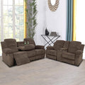 A Ainehome Living Room Furniture Set Leather Recliner Sofa Set Loveseat Chair Furniture Sofa Set for Living Room/Small Space/Rv/House/Office/Theater Seating (A-Taupe Brown Corduroy,Sofa+Loveseat)
