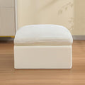 WUTUTUEE 33.5'' Cloud Ottoman for Modular Sofa, Comfy Chenille Upholstered Footrest with Memory Foam, Fully Compressed Packaging, Oversized Ottoman Bench for Living Room or Small Space, Beige