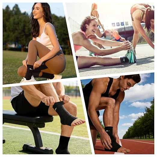 ABIRAM Ankle Brace for Women & Men, Ankle Compression Sleeve with Wrap, Foot Support Sleeve, Ankle Support for Sprained Ankle, Plantar Fasciitis Relief Socks, Achilles Tendonitis, Sports, S