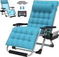 ZENPETIO Oversized Zero Gravity Chair, 33In XXL Zero Gravity Recliner Lounge Chair, Anti Gravity Chair for Indoor and Outdoor, Reclining Camping Chair for Lawn and Patio w/Cushion and Footrest, 500LBS