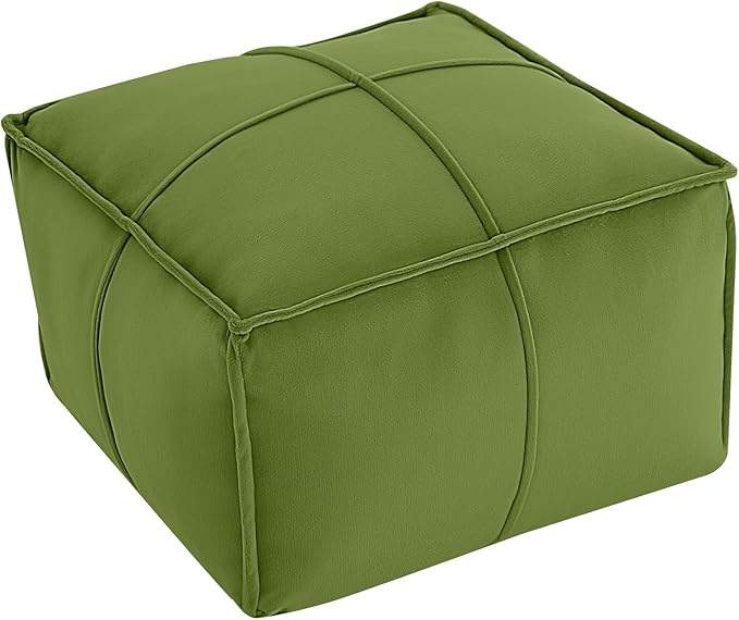 MeMoreCool Stuffed Round Pouf Ottoman Foot Rest, Floor Pouf Foot Stool with Soft Foam Chunk Filling, Small Round Ottoman Footstool Circle Footrest for Living Room
