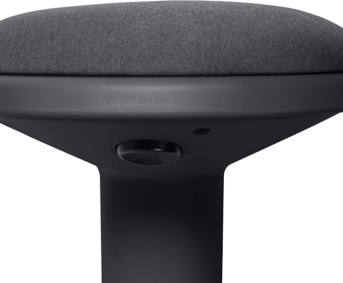 Adjustable Wobble Stool with Cushion, Flexible Seating, Black