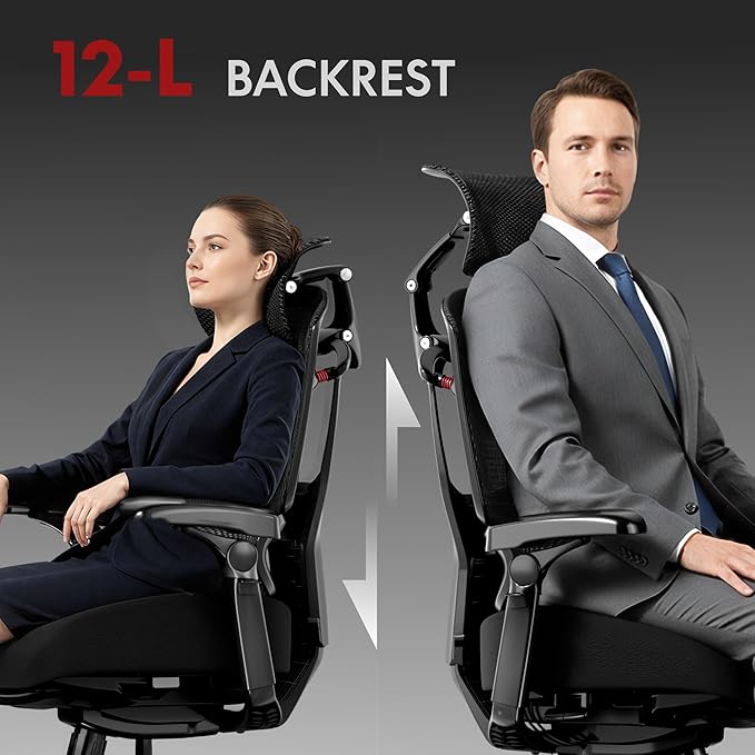 FLEXISPOT ErgoX-PRO Ergonomic Office Chair with Footrest Grey – AeroWeave 5.0 Mesh Seat, 5D Lumbar, 7D Armrests, 4D Headrest, 551LBS Capacity – Office, Gaming, Home