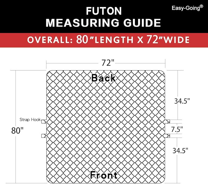 Easy-Going Futon Slipcover - Reversible Armless Sofa Cover - Furniture Protector - Water Resistant - Pets & Kids (Brown/Brown)