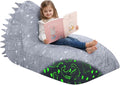COMAX Dinosaur Bean Bag Chairs for Kids 8-12, Large Kid Beanbag Chair with Filler, Big Toddler Lounge Bean Chair, Children Lazy Floor Lounger for Girls Boys, Glowing Dino