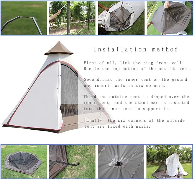 12'x10'x8'Dome Camping Tent 5-6 Person 4 Season Double Layers Waterproof Anti-UV Windproof Tents Family Outdoor Camping Tent | Double Layers, Waterproof, Anti-UV, Windproof, Family, Outdoor