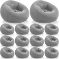 Realspring Inflatable Bean Bag Chairs Outdoor Blow up Camping Chairs Inflatable Lazy Sofa Folding Portable Bean Bag Loungers Couch for Movie Night(Dark Gray,12 Pcs)