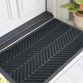 XADP Front Door Mat 36"x24" Indoors Outdoors Welcome Mats, Waterproof Non-Slip Rubber Backing Heavy Duty Doormat Outside Entrance, Low Profile Entryway Rugs Floor Mat for Patio, Pattern A Black