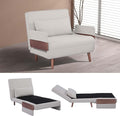 CITTANEO 34" Convertible Sleeper Chair, 3-in-1 Chair Bed Sleeper for Adults with 3-Position Adjustable Backrest, Pillow and Wooden Arms, Folding Sofa Bed for Apartment, Dorm, Office, Beige