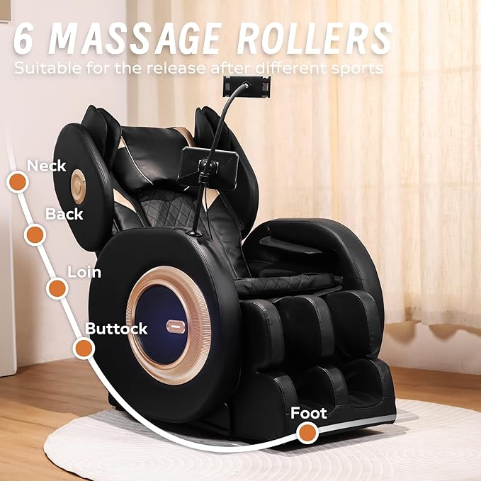 2026 Massage Chair for Full Body 4D Zero Gravity, with Body Scan & Heat Therapy, SL-Track Shiatsu Foot Rollers, Yoga Stretch, Heating Function, for Home Office Use (Model 4)