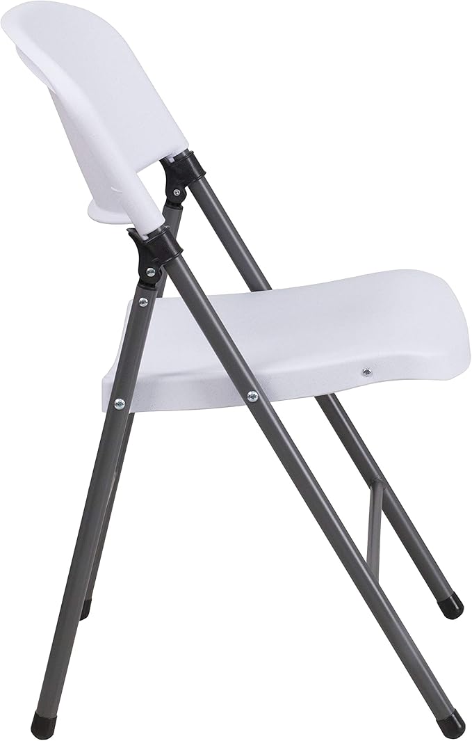 Flash Furniture Hercules Series Plastic Folding Chairs, Lightweight Commercial Event Chairs with 330-lb. Static Weight Capacity, Set of 4, White