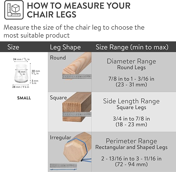 Aneaseit Chair Leg Floor Protectors - 16 pcs Brown - Felt Bottom Silicone Pads for Hardwood Floors & Furniture Feet - Rubber Caps for Chairs - Small