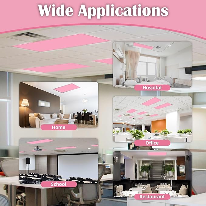 8 Pcs Fluorescent Light Covers - 4 x 2 Feet Covers for Ceiling Lights, Magnetic Light Filters for Classroom, Office, Hospitals, Home
