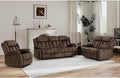 EBELLO Manual Recliner Sofa Set, Classic Reclining Couch Furniture Set for Living Room, Includes 1 Recliner Chair, 1 Loveseat Sofa and 1 3-Seater Couch, Brown