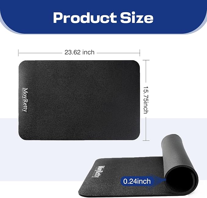 MoyRetty Non-Slip Workout Mat for Under Desk Elliptical(23.6x15.7 inches), Ellipse Leg Exerciser Machine Mat, Suitable for Electric Seated Foot Pedal Exerciser, Stability and Floor Protection