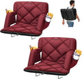 25inch Extra Wide Stadium Seat, Thick Bleacher Chair with Back Support and Cushion, 6 Reclining Positions Bleacher Seat with Armrest, Upgrade Sofa Style Stadium Chair for Sport Events and Outdoors