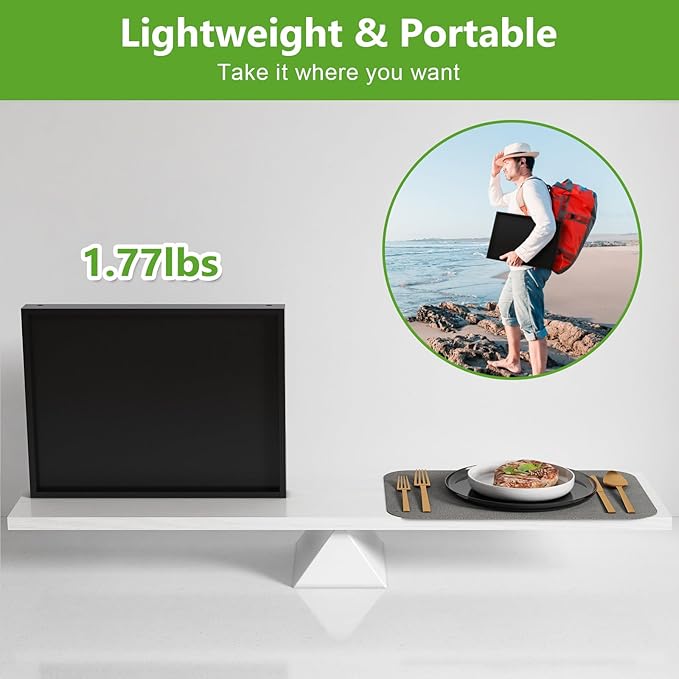 Youpehom Bed Tray Table with Folding Legs, Bamboo Breakfast in Bed for Kitchen Serving Tray, Sofa, Eating, Used As Laptop Desk Snack Tray (4 Pack, Black Color)
