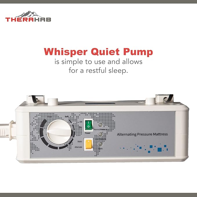 Therahab 5” Alternating Air Pressure Mattress with Electric Pump for Stage 3 Pressure Sores, Bed Sores, Hospital Bed Mattress Topper