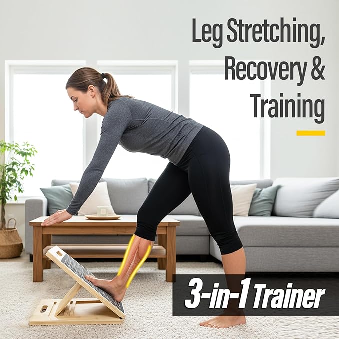 youkzuan 2026 New Slant Board Calf Stretcher | High-Strength Bamboo Calf Stretch Board | Large Slant Board for Calf Stretching & Exercise, Velour Board, Incline Board, Hamstring Stretcher