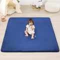 PAPAMAT 1.3" Thick Baby Floor Play Mat 39x59, Basic Padded Foam Mat for Tummy Time Crawling, Non Slip Cushioned for Babies Toddlers Infants Kids (Blue)