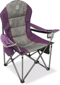 LANMOUNTAIN Camping Chairs for Adults,High Back Folding Camp Chair with Cup Holder and Cooler Bag,Heavy Duty Outdoor Lawn Chairs,Perfect for Camping,Hiking,Picnics,and Beach Trips,Purple
