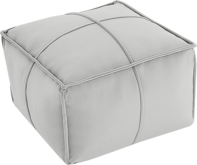 MeMoreCool Stuffed Round Pouf Ottoman Foot Rest, Floor Pouf Foot Stool with Soft Foam Chunk Filling, Small Round Ottoman Footstool Circle Footrest for Living Room