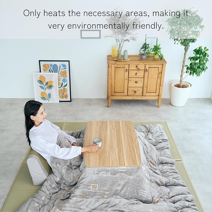 KEN JAPAN US-KLY Kotatsu Heater Table Low-Lying Dining and Work Desk (Rectangle W35.4 xD23.6 xH15.4 Inches,NA)