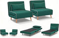 CITTANEO 2 Sets 32" Convertible Sleeper Chair, 3-in-1 Folding Sleeper Chair with Adjustable Backrest and Pillows, 2-Piece Sofa Bed Sets for Living Room, Apartment, Office, Green