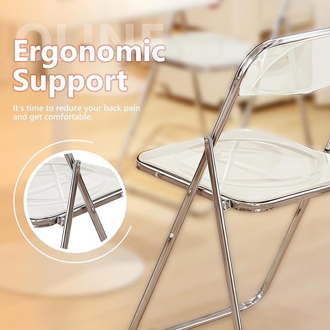 8 Pack White Plastic Folding Chairs - Event Starter Stackable for Church, Classroom, Community Hall (250lb Capacity)