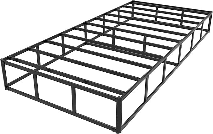 Maenizi Twin XL Box Spring 9 Inch, Heavy Duty Metal Box Spring Bed Base with Fabric Cover, Mattress Foundation, Easy Assembly, Noise Free, Black