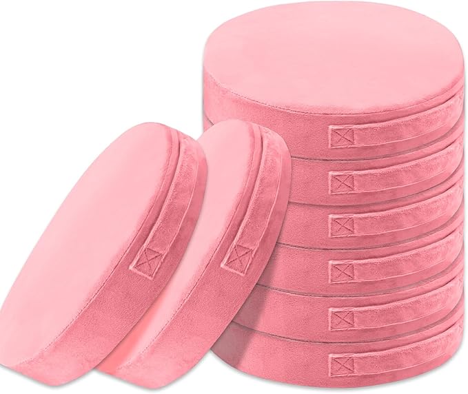 8 Pcs Round Floor Cushions for Kids, 15'' Plush Flexible Seating Pillows with Handles, Soft Chair Seats for Classroom Elementary Daycare Preschool Playroom Reading Corner Pink