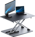 yoopin Standing Desk Converter, 25.16" × 15.75" Height Adjustable Laptop Stand for Desk, Sit Stand Monitor Stand, No Assembly Required for Home and Office Use (Black)