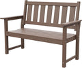ACUEL HDPE Outdoor Bench – 50'' Weatherproof Durable Garden Bench, 2-Person Park Bench, Multi-Purpose Design Ideal for Porch, Patio, Church, and School (Brown)