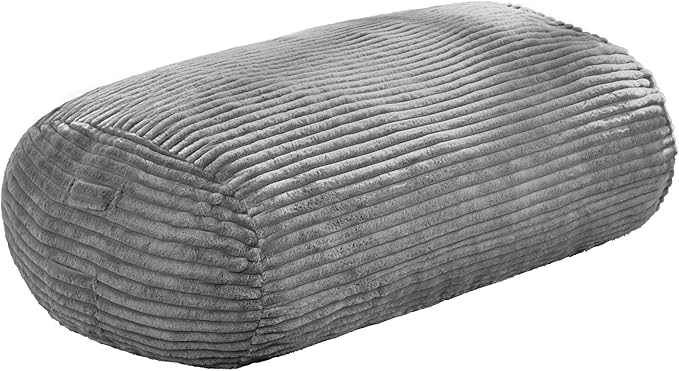 Hobestluk 3FT Bean Bag Chairs Adult Bean Bag with Portable Handle Comfy Large Bean Bag Chair with Removable Cover for Living Room Bedroom or Reading Nook (Stripe Grey, 3FT)