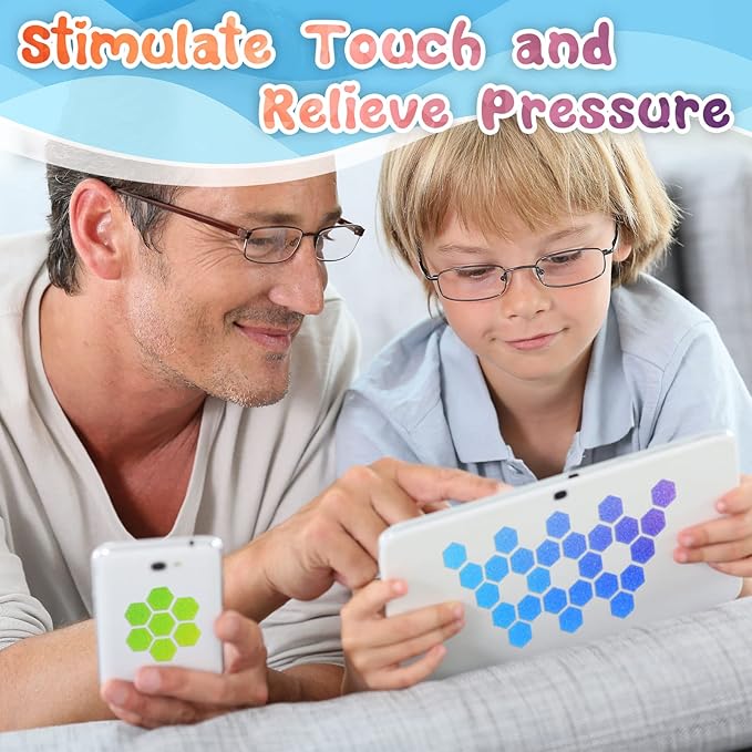 Gersoniel 18 Pieces Anxiety Sensory Stickers Textured Strips Toys Anti Stress Tactile Rough Sensory Strips Adhesives Anxiety Relief for Adults Teens Office Desk Classroom(Fresh Style)