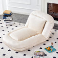 Chic Beige Folding Sofa Chair - 5 Adjustable Positions! Experience The Plush Comfort of This Floor Lounge Chair for Gaming, Meditation, and Relaxation! Get Yours Today!
