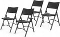 OEF Furnishings OEF600 Series High Back Folding Chairs, Blow-Molded Polyethylene Commercial-Grade Seating for Indoor and Outdoor Use, 500 lb Weight Capacity, 4-Pack (Black)