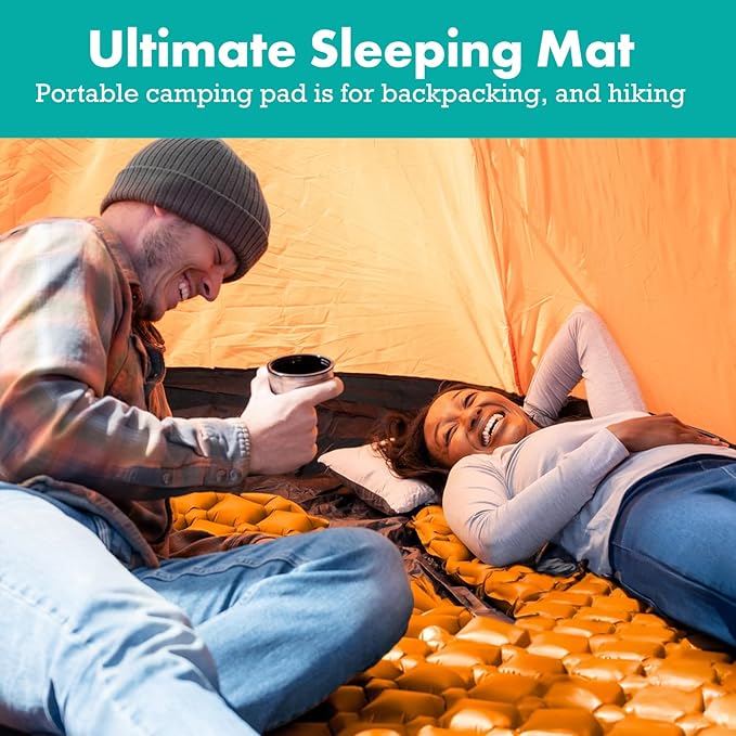 Sleepingo Ultralight Sleeping Mat - Inflatable & Compact Camping Air Mattress for Backpacking, Hiking- New