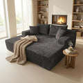 Sytopia Loveseat Chaise Lounge with Armrests, Oversized Sofa Bed with 4 Pillows, Cozy Boneless Sleeper, Modular Sectional Couch for Living Room Bedroom, Floor Chair Furniture sala Corduroy