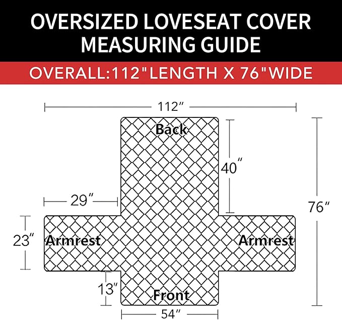Easy-Going Sofa Slipcover Reversible Loveseat Sofa Cover Couch Cover for 2 Cushion Couch Furniture Protector with Elastic Straps for Pets Kids Dog Cat (Oversized Loveseat, Black/Black)