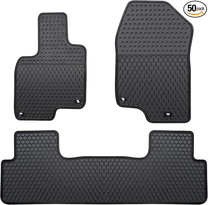 Car Floor Mats Custom Fit for Acura RDX 2019-2025 Black Rubber Auto Liner Mats All Weather Protection Heavy Duty Odorless