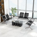 Kinfant 2-Seat Waiting Room Chair Bench Set - Office Guest Benches Reception Chairs with Arms for Airport, Hospital, Bank, Salon, Barbershop, Hall, Room Conference(Black Mesh, Set of 3)