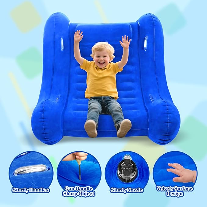 Toggloo lnflatable Couch Rocking Chair for Kids, 42” x 42” x 38” AIR Cloud Rocker - Sensory Chair for Autistic ADHD Child - Autism Sensory Products Training Body Coordination