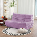 N&V Fireside Loveseat, Mid Century Armless Twin Size Floor Sofa, Soft Premium Corduroy Floor Lounge Chair, Foam Sofa Accent Chair for Living Room Bedroom and Office, Lavender