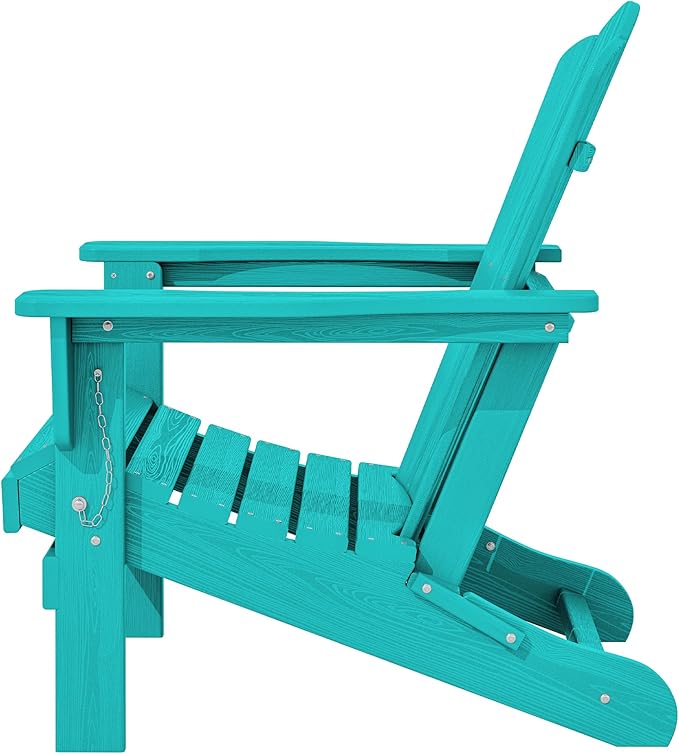 KINGYES Folding Adirondack Chair Set of 8, HDPE All-Weather Folding Adirondack Chair, Aruba