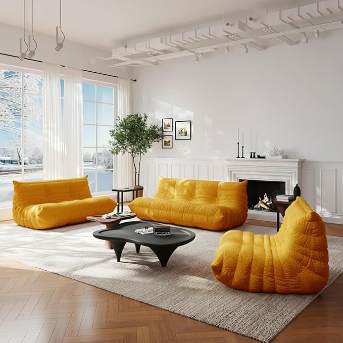 Selyteramy Oversized Bean Bag Chairs for Adults, Giant Beanbag Chair with Memory Foam, Comfy Lounge Chair Lazy Sofa for Apartment, Living Room, Bedroom, Office(Teddy Fabric)